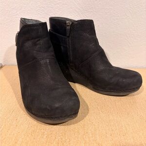 Women's Dansko Black Ankle Wedge Booties
